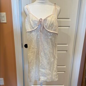 Grey Bandit Cream Lace Sequin Dress